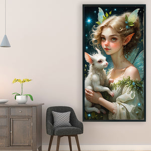 Yishu - Elf Girl - 40*75CM 11CT 3 Stamped Cross Stitch