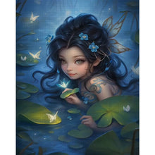 Load image into Gallery viewer, Yishu - Butterfly Fairy Girl - 50*60CM 11CT 3 Stamped Cross Stitch
