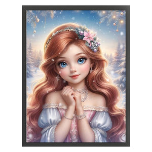 Yishu - Winter Girl - 50*65CM 11CT 3 Stamped Cross Stitch