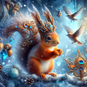 A Squirrel With An Atmosphere 30*30CM(Canvas) Full Round Drill Diamond Painting