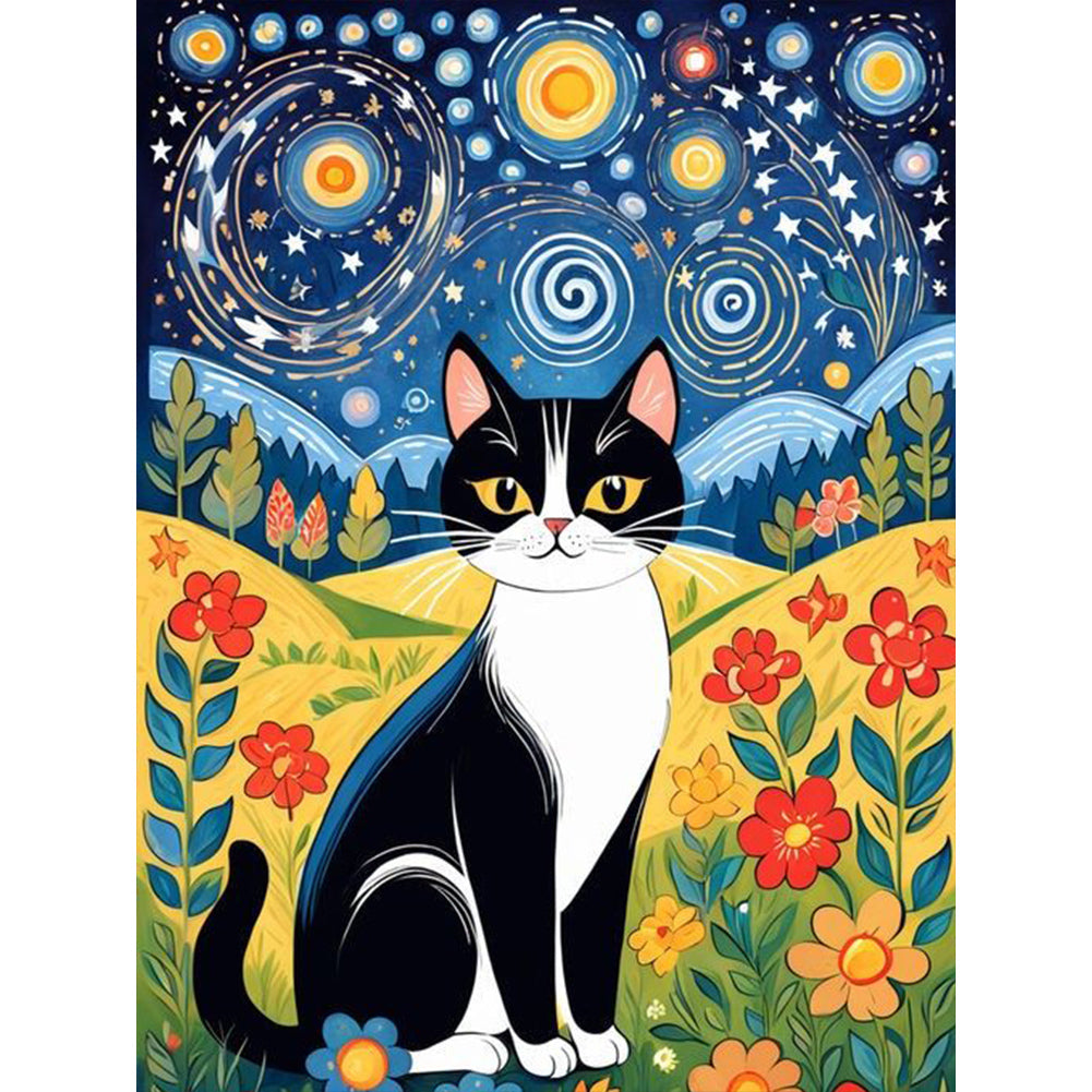 Fairytale Cat 30*40CM(Canvas) Full Round Drill Diamond Painting