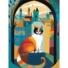 Load image into Gallery viewer, Cat In A Mural Town 30*40CM(Canvas) Full Round Drill Diamond Painting

