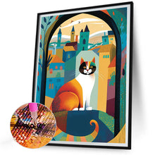 Load image into Gallery viewer, Cat In A Mural Town 30*40CM(Canvas) Full Round Drill Diamond Painting
