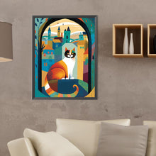 Load image into Gallery viewer, Cat In A Mural Town 30*40CM(Canvas) Full Round Drill Diamond Painting
