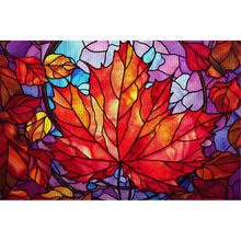 Load image into Gallery viewer, Huancan - Glass Painting - Maple Leaf - 60*40CM 11CT 3 Stamped Cross Stitch
