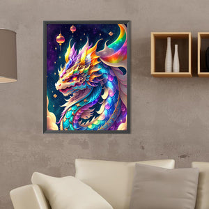 Colorful Dragon In The Starry Sky 30*40CM(Canvas) Full Round Drill Diamond Painting