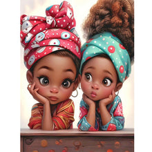 Load image into Gallery viewer, Black Sisters 30*40CM(Canvas) Full Round Drill Diamond Painting
