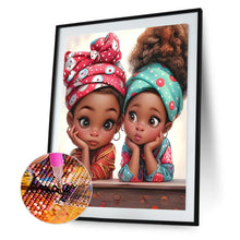 Load image into Gallery viewer, Black Sisters 30*40CM(Canvas) Full Round Drill Diamond Painting
