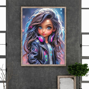 Cool Little Girl 30*40CM(Canvas) Full Round Drill Diamond Painting