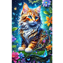 Load image into Gallery viewer, Glowing Cat 40*60CM(Canvas) Full Round Drill Diamond Painting
