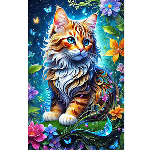 Glowing Cat 40*60CM(Canvas) Full Round Drill Diamond Painting