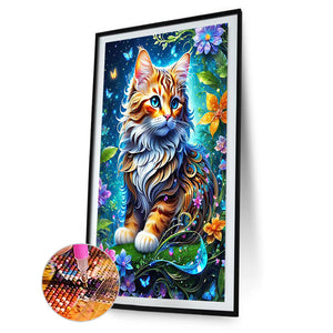 Glowing Cat 40*60CM(Canvas) Full Round Drill Diamond Painting