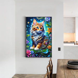 Glowing Cat 40*60CM(Canvas) Full Round Drill Diamond Painting