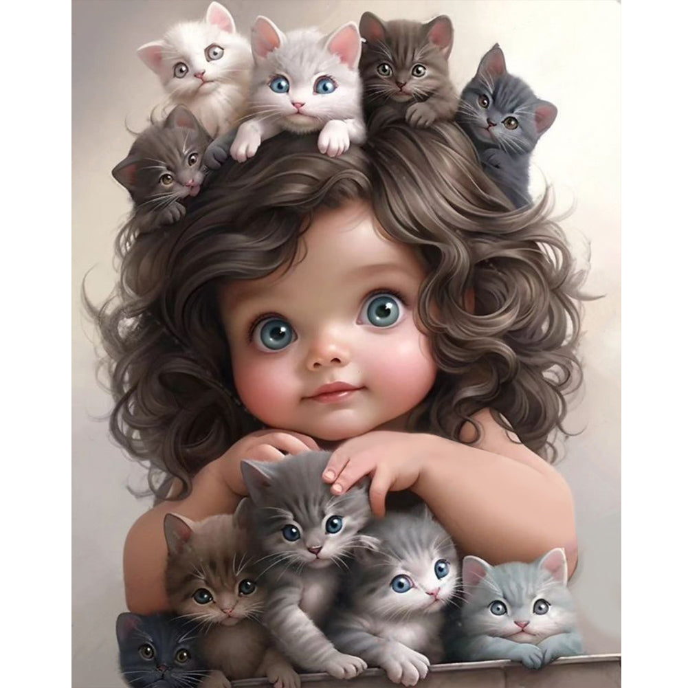 Sweet And Cool Girl 40*50CM(Canvas) Full Round Drill Diamond Painting