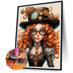Curly-Haired Girl 40*55CM(Canvas) Full Square Drill Diamond Painting