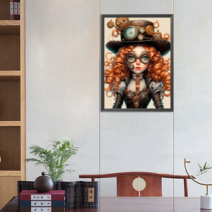Curly-Haired Girl 40*55CM(Canvas) Full Square Drill Diamond Painting