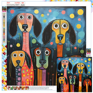 Puppy 45*45CM(Canvas) Full Square Drill Diamond Painting
