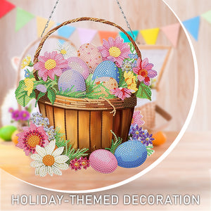 Easter Theme 2D Flat DIY Diamond Art Pendant Egg Shape Diamond Painting Set