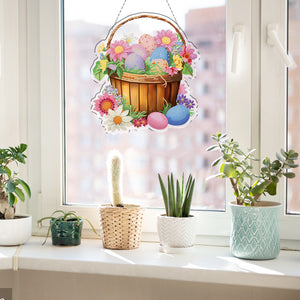 Easter Theme 2D Flat DIY Diamond Art Pendant Egg Shape Diamond Painting Set