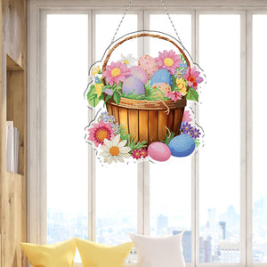 Easter Theme 2D Flat DIY Diamond Art Pendant Egg Shape Diamond Painting Set