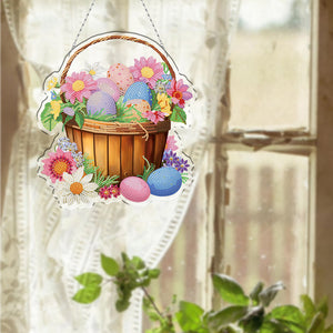 Easter Theme 2D Flat DIY Diamond Art Pendant Egg Shape Diamond Painting Set