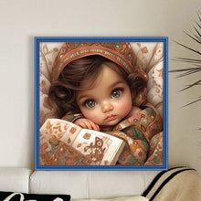 Load image into Gallery viewer, Huancan - Big-Eyed Girl - 50*50CM 11CT 3 Stamped Cross Stitch
