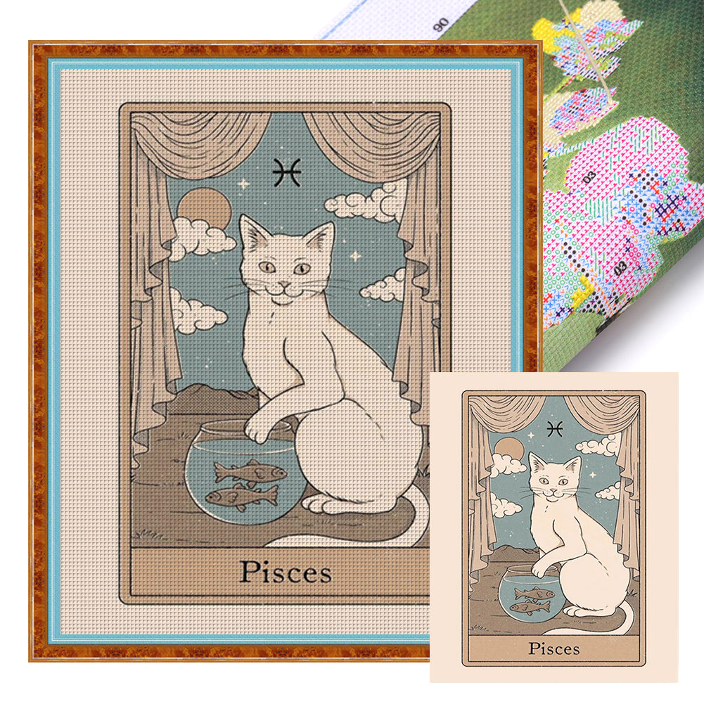 Huancan - Cat - 45*55CM 11CT 3 Stamped Cross Stitch