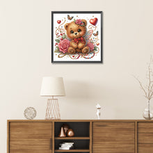 Load image into Gallery viewer, Rose And Elf Bear 30*30CM(Canvas) Partial Special Shaped Drill Diamond Painting
