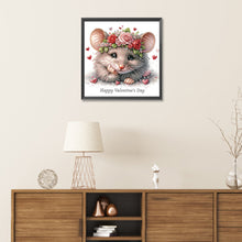 Load image into Gallery viewer, Valentine&#39;S Mouse 30*30CM(Canvas) Partial Special Shaped Drill Diamond Painting
