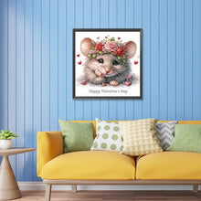 Load image into Gallery viewer, Valentine&#39;S Mouse 30*30CM(Canvas) Partial Special Shaped Drill Diamond Painting
