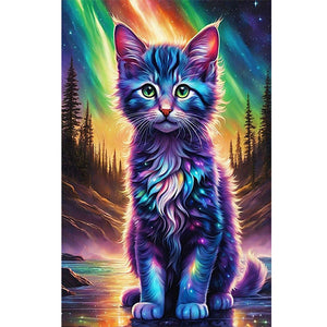 Aurora Kitten 40*60CM(Canvas) Full Round Drill Diamond Painting