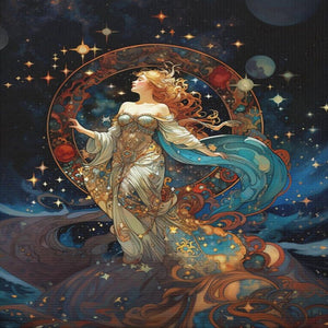Starry Sky Goddess 40*50CM(Picture) Full Round Drill Diamond Painting