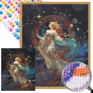 Starry Sky Goddess 40*50CM(Picture) Full Round Drill Diamond Painting