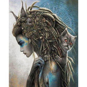 Yishu - Girl - 50*60CM 11CT 3 Stamped Cross Stitch