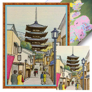 Yishu - Ancient Town - 40*55CM 11CT 3 Stamped Cross Stitch