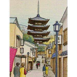 Yishu - Ancient Town - 40*55CM 11CT 3 Stamped Cross Stitch