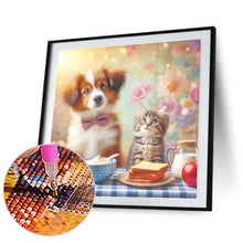 Load image into Gallery viewer, Puppy And Cat 30*30CM(Canvas) Full Round Drill Diamond Painting
