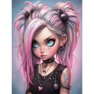 Sweet And Cool Girl 30*40CM(Canvas) Full Round Drill Diamond Painting
