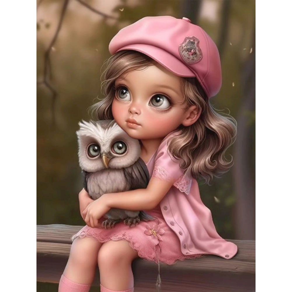 Sweet Girl 30*40CM(Canvas) Full Round Drill Diamond Painting