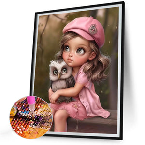Sweet Girl 30*40CM(Canvas) Full Round Drill Diamond Painting