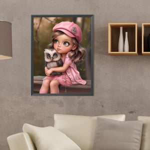 Sweet Girl 30*40CM(Canvas) Full Round Drill Diamond Painting