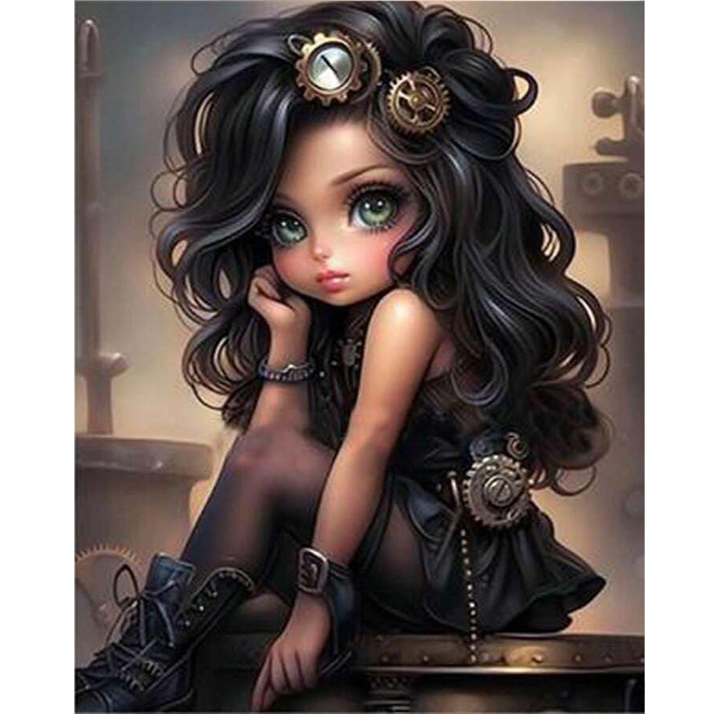 Sweet Girl 40*50CM(Canvas) Full Round Drill Diamond Painting
