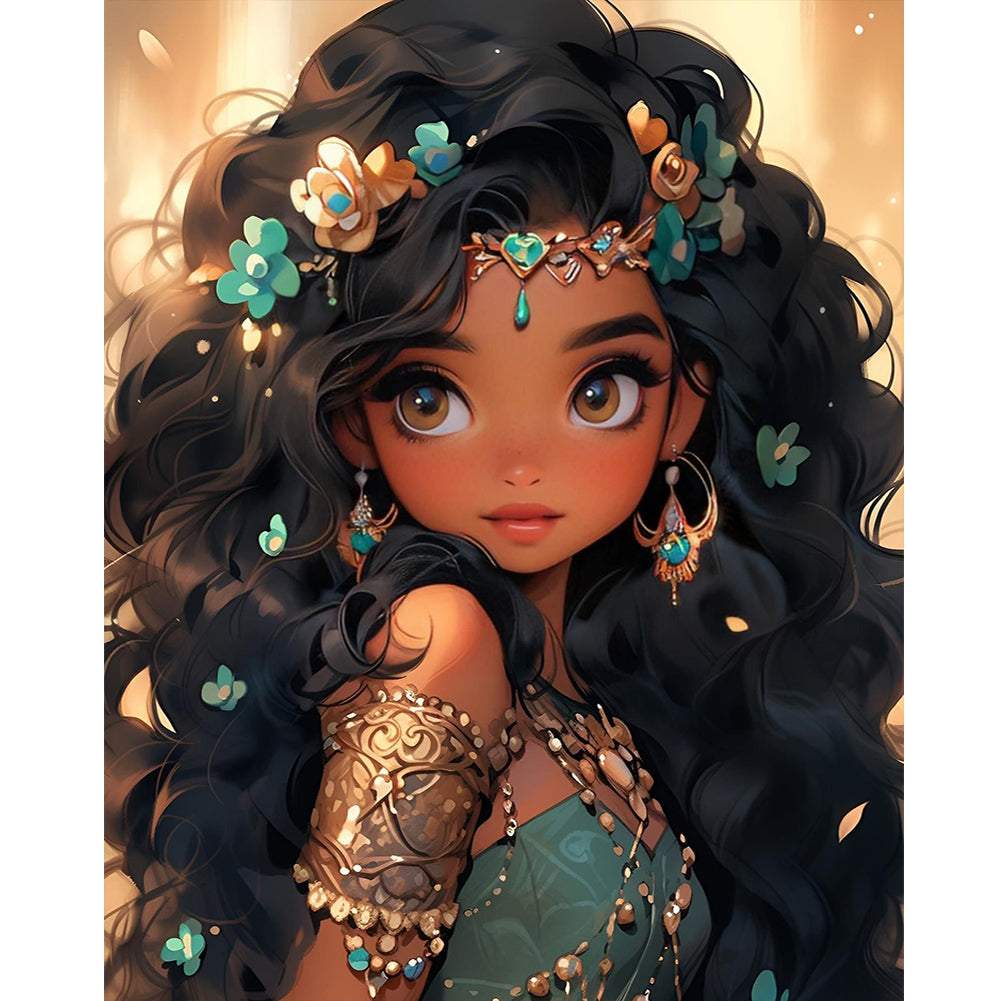 Sweet Girl 40*50CM(Canvas) Full Round Drill Diamond Painting