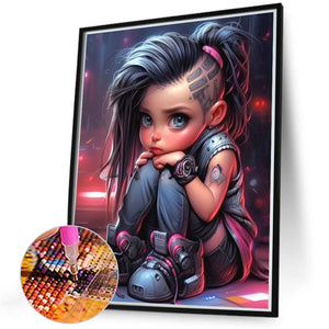Sweet Girl 40*50CM(Canvas) Full Round Drill Diamond Painting