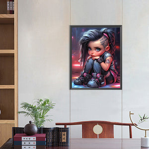 Sweet Girl 40*50CM(Canvas) Full Round Drill Diamond Painting