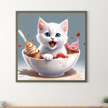 Load image into Gallery viewer, Cat In A Bowl 30*30CM(Canvas) Full Round Drill Diamond Painting

