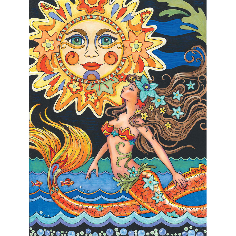 Sun Mermaid 40*50CM(Canvas) Full Round Drill Diamond Painting