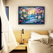 Load image into Gallery viewer, Huancan - Glass Painting - Flowers - 60*40CM 11CT 3 Stamped Cross Stitch
