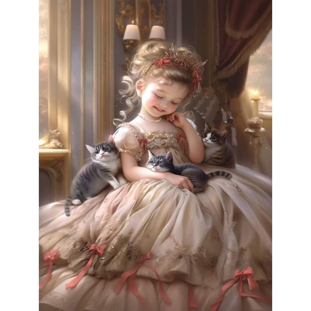Big-Eyed Girl 30*40CM(Canvas) Full Round Drill Diamond Painting