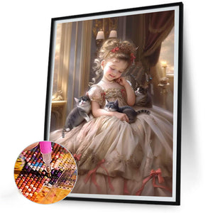 Big-Eyed Girl 30*40CM(Canvas) Full Round Drill Diamond Painting